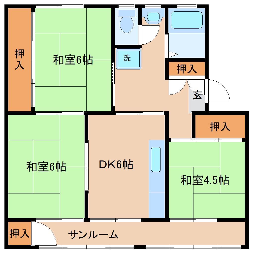 西館マンションの間取り