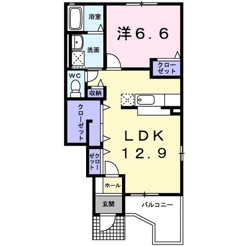 桶川市坂田東のアパートの間取り