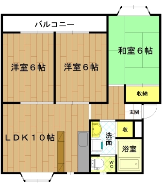 伊勢市浦口のマンションの間取り