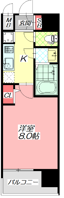 門真市野里町のマンションの間取り