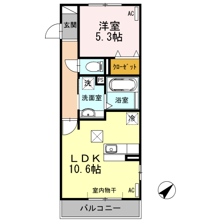 春日井市勝川町のアパートの間取り