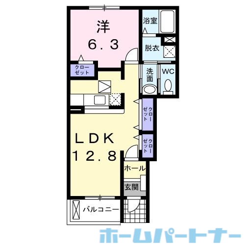 名西郡石井町石井のアパートの間取り