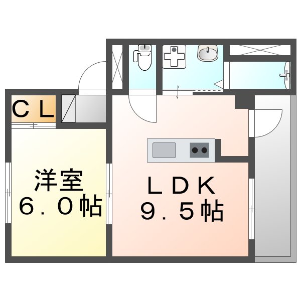 倉敷市真備町有井のマンションの間取り