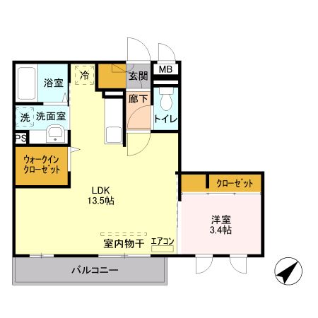 さいたま市見沼区東大宮のアパートの間取り