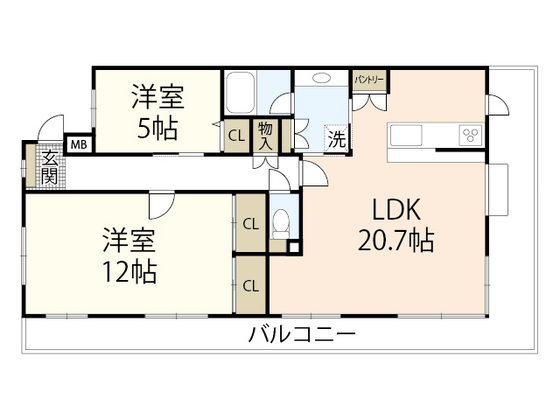 広島市東区二葉の里のマンションの間取り