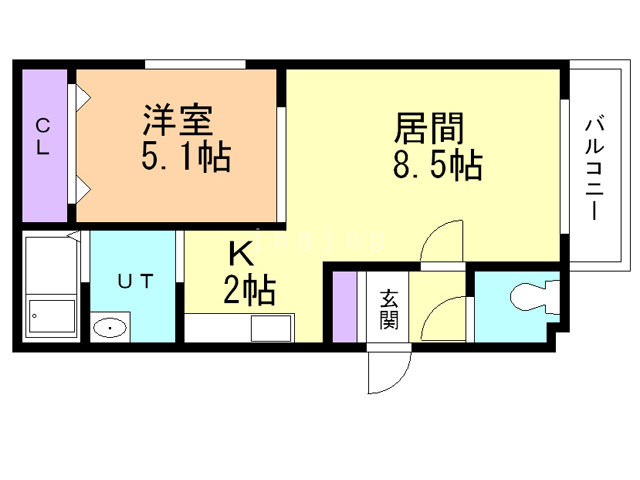 札幌市西区発寒五条のマンションの間取り