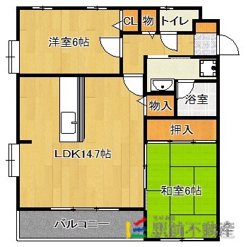 福岡市西区姪の浜のマンションの間取り