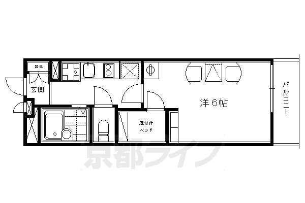 京都市中京区亀屋町のアパートの間取り