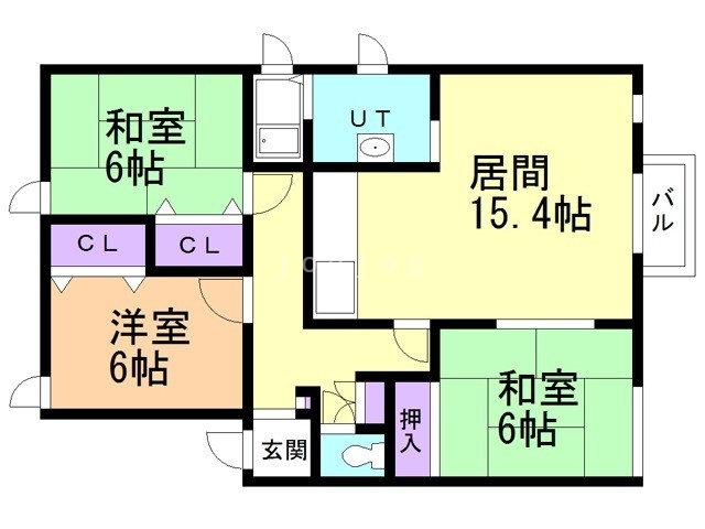 札幌市西区福井のアパートの間取り