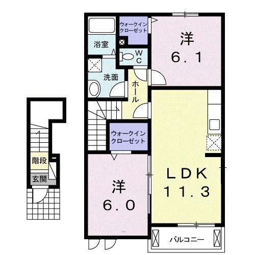 【大里郡寄居町大字寄居のアパートの間取り】