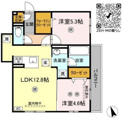 広島市安佐南区祇園のアパートの間取り