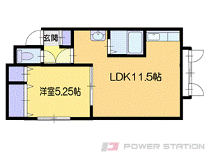 余市郡余市町黒川町のアパートの間取り