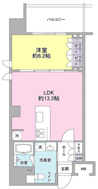 都営浅草線 泉岳寺駅 徒歩8分 12階建 築20年の間取り写真