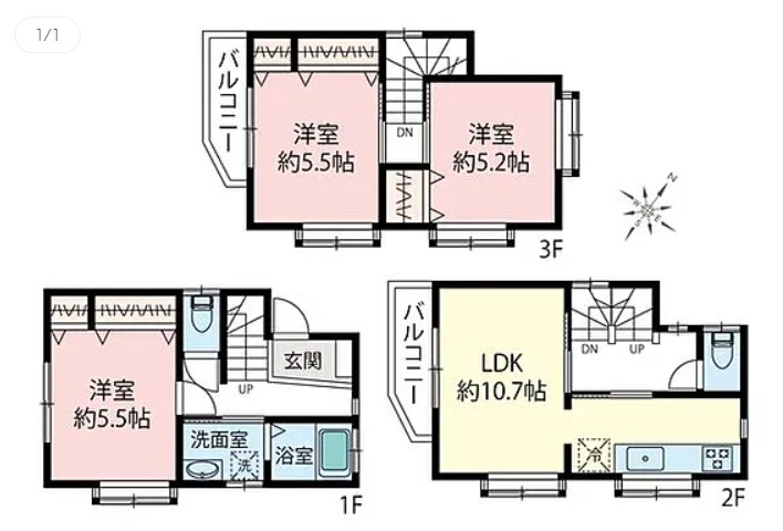 中古戸建て 富士見市関沢2丁目の間取り写真