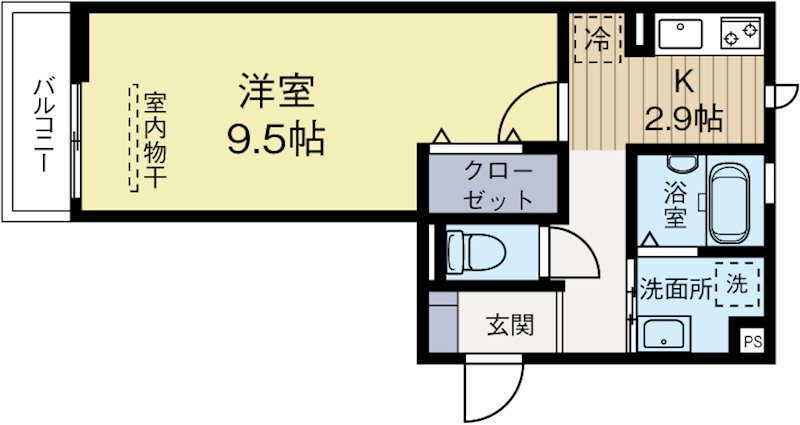 西鉄天神大牟田線 薬院駅 徒歩8分 3階建 築8年の間取り写真