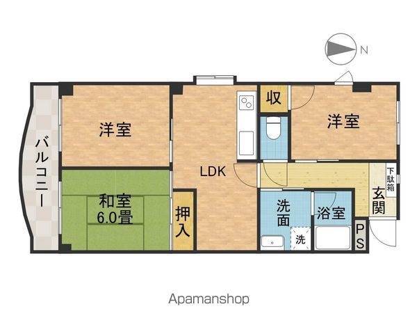 阪急京都線 南茨木駅 徒歩17分 3階建 築37年の間取り写真