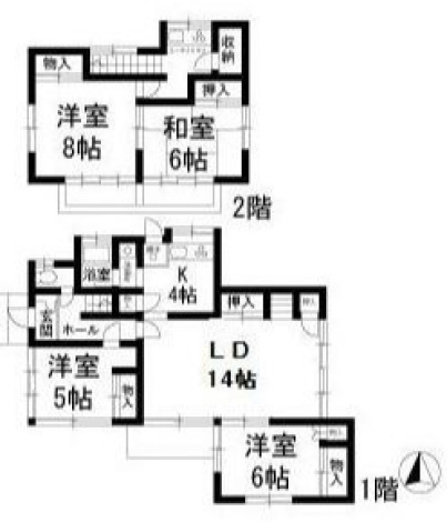 稲村ガ崎1丁目貸家の間取り写真
