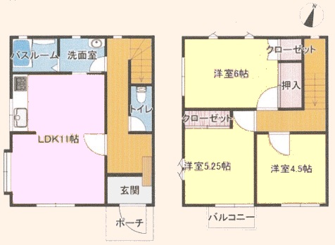 八雲5丁目テラスハウス Aの間取り写真
