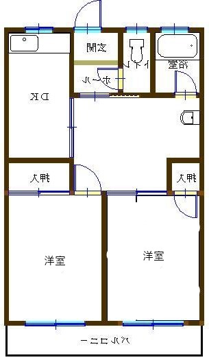 徳島市北田宮のマンションの間取り