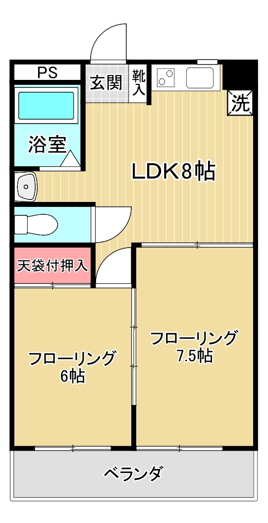 【コーポ第2みどり台の間取り】