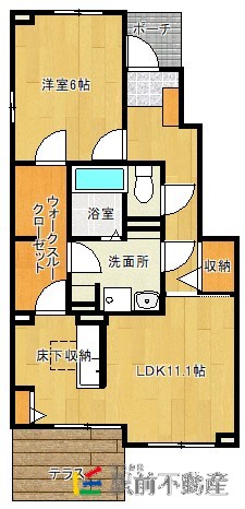 【小郡市小郡のアパートの間取り】