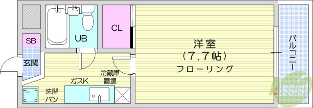 仙台市若林区大和町のマンションの間取り