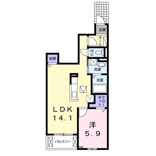 松戸市根木内のアパートの間取り