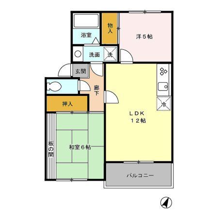 北本市本宿のアパートの間取り