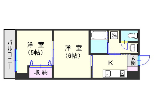 鹿児島市平之町のマンションの間取り