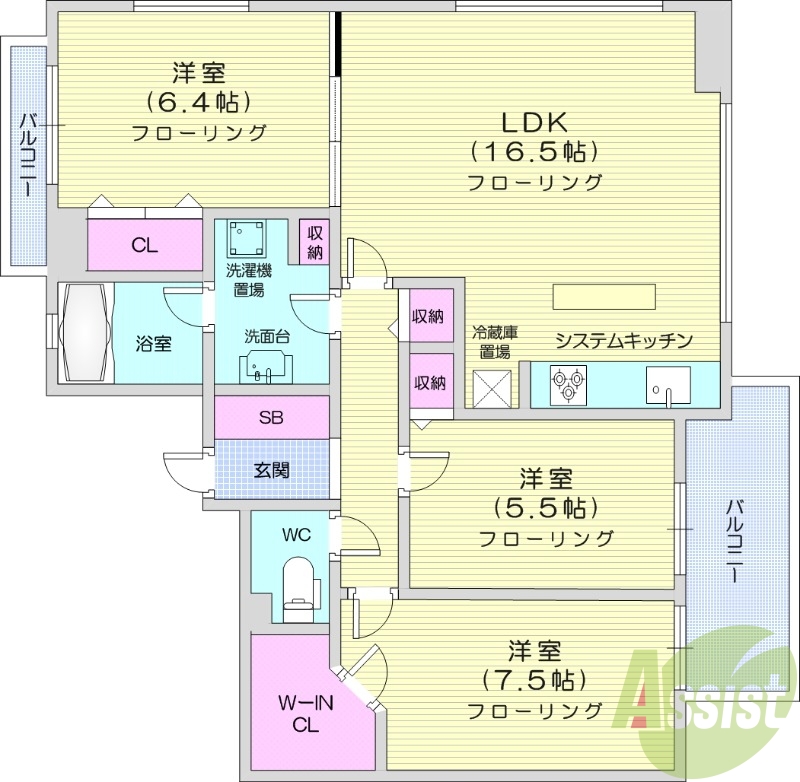 コンフォリア札幌植物園の間取り