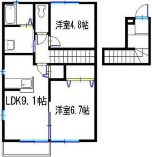 高砂市北浜町北脇のアパートの間取り