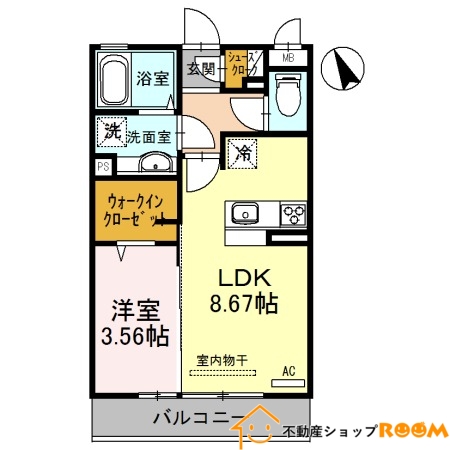 柳川市蒲生のアパートの間取り