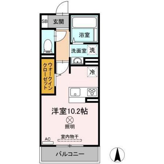 岡山市北区寿町のアパートの間取り