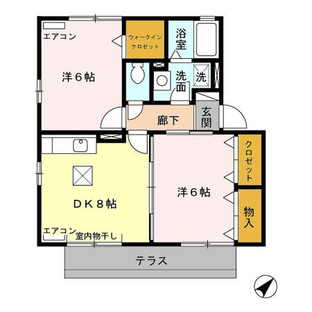 静岡市清水区西久保のアパートの間取り