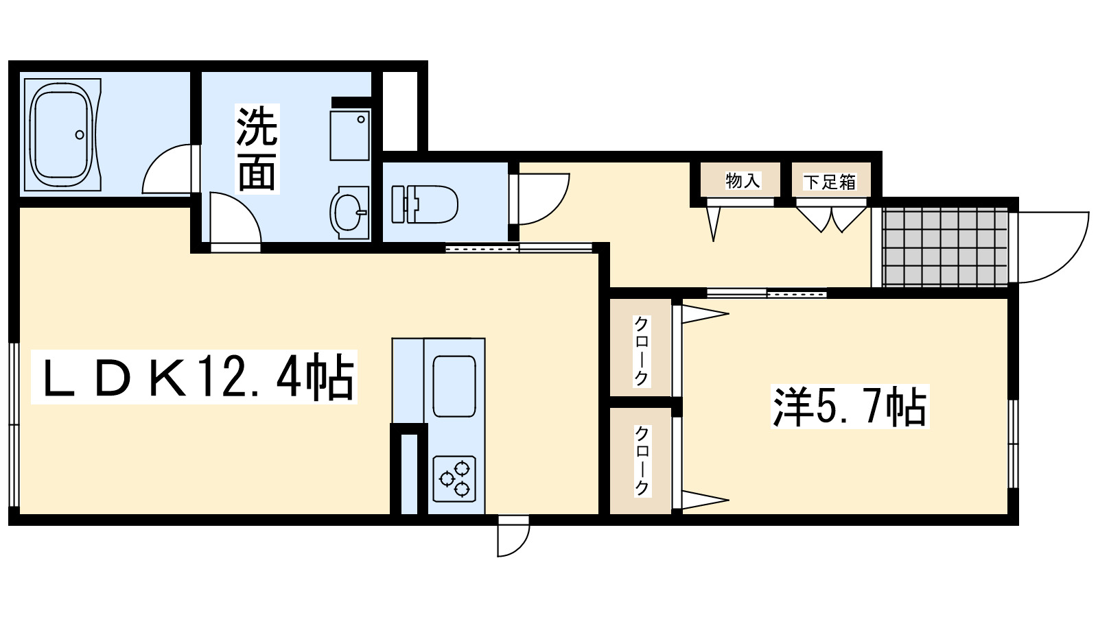 貝塚市堀のアパートの間取り