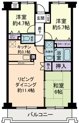 エントピアつきみ野の間取り