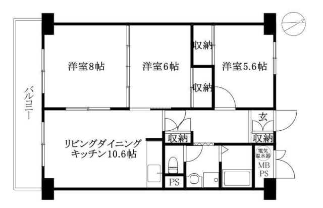 シャンボール第2千舟の間取り