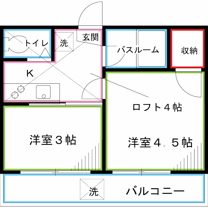 中野区上高田のアパートの間取り