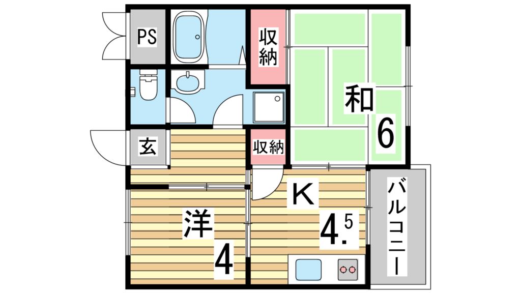 神戸市垂水区五色山のマンションの間取り