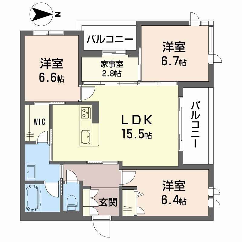 大阪狭山市池尻北のマンションの間取り