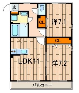 川崎市中原区上平間のマンションの間取り