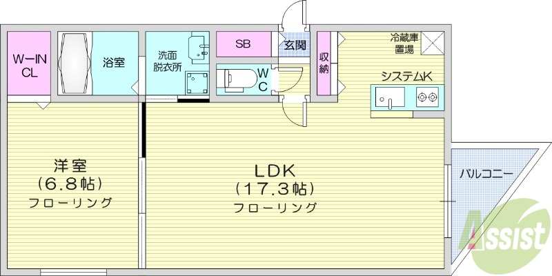 シャトーライフ中島公園1の間取り