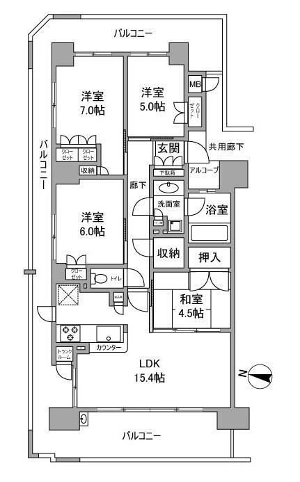 上野芝レジデンスの間取り