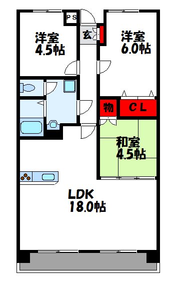 糟屋郡粕屋町大字内橋のマンションの間取り