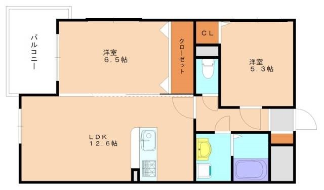 福津市宮司のマンションの間取り