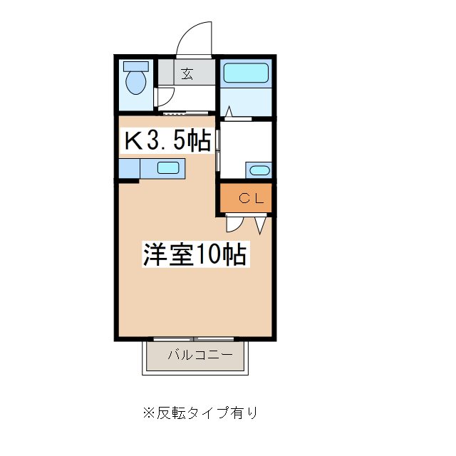 松本市平田東のアパートの間取り