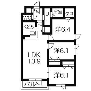 白南ハイツ8の間取り