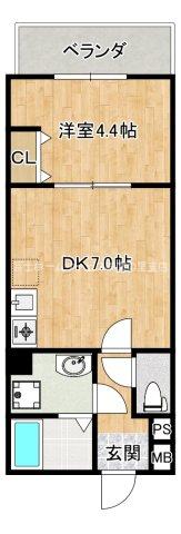 大阪市東住吉区今川のマンションの間取り