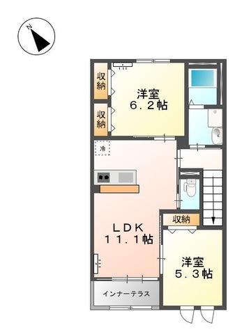 新潟市秋葉区中野のアパートの間取り