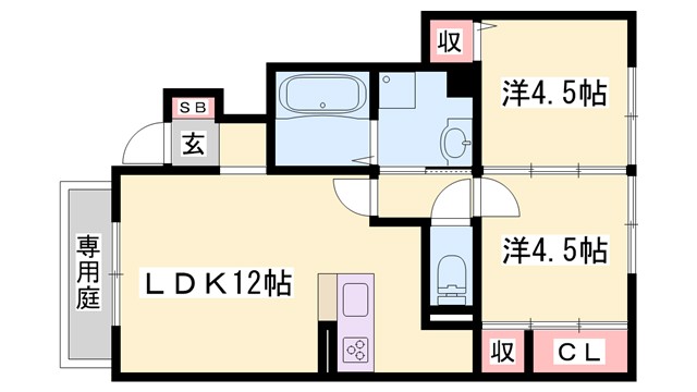 Villa　正門通　Ｂ棟の間取り